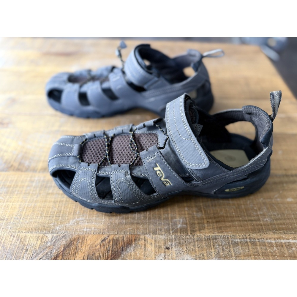 Teva Forebay Sandals Mens 11 Black Brown Slip On Fisherman Shoes